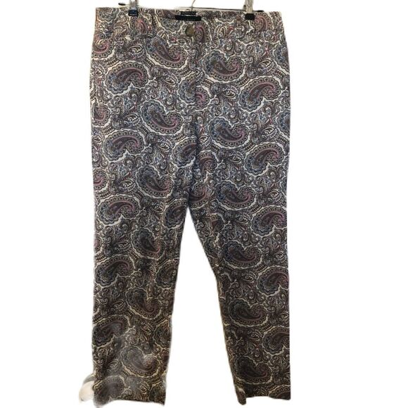 Talbots Women's Paisley Crop Pants Size 8 The Perfect Crop Zip Closure - Picture 10 of 10